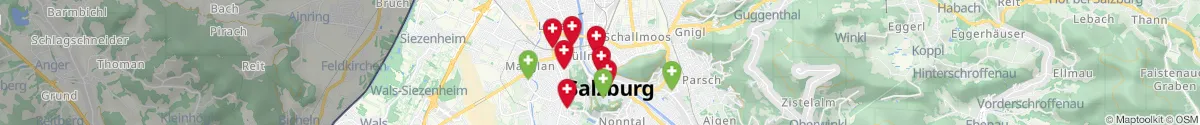 Kartenansicht für Apotheken-Notdienste in der Nähe von Mülln (Salzburg (Stadt), Salzburg)